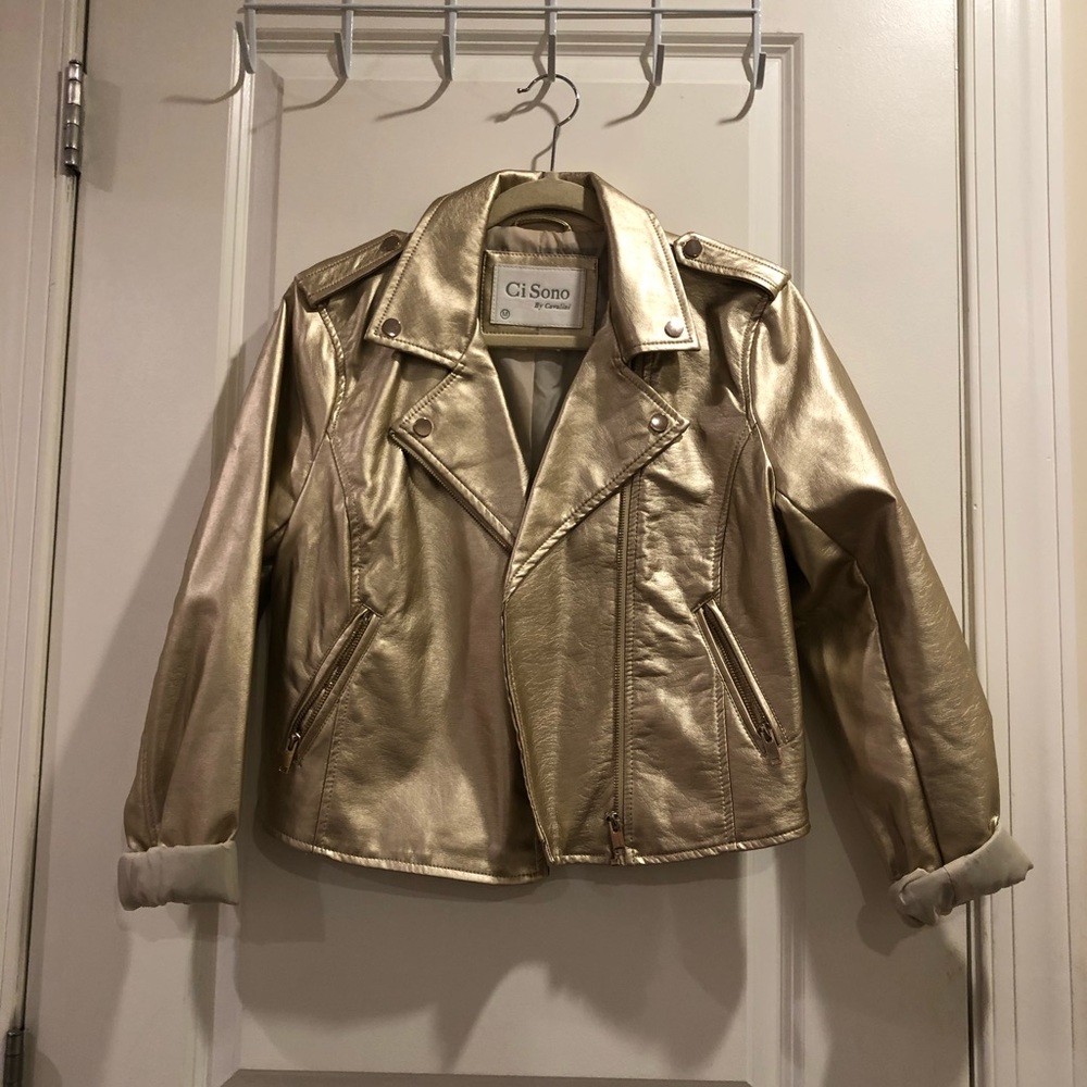 Leather gold jacket